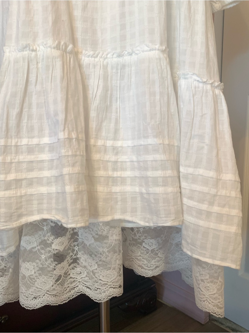 AMERICAN EAGLE OUTFITTERS White Ruffled Boho Tiered Dress - Picture 5 of 11